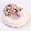 Traditional Wreath - White and Pink